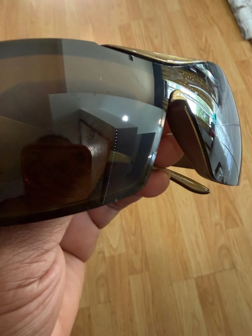 Dior  Brown Shield Sunglasses with White Logo